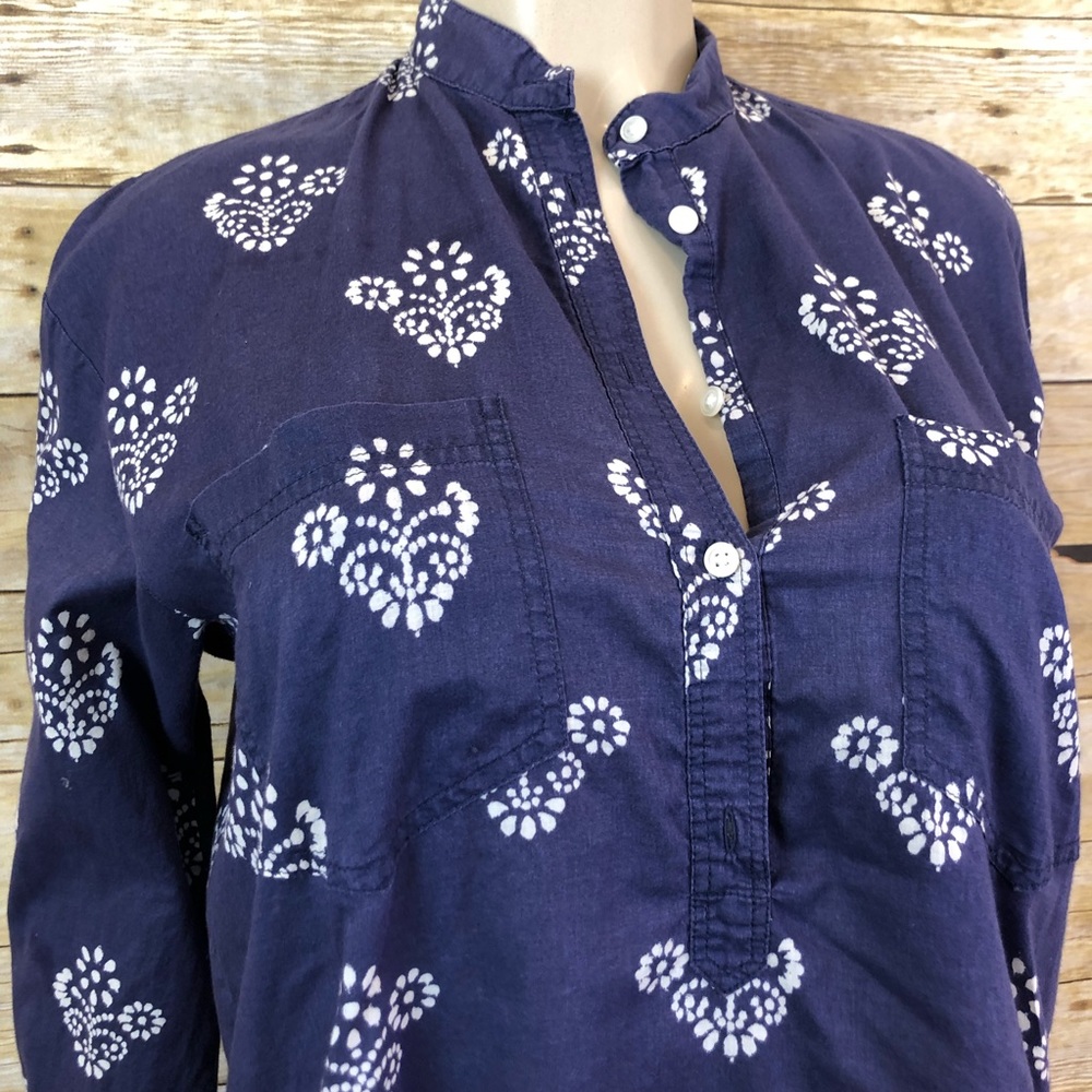 🛍MADEWELL 3/4 Button Up Long Sleeve Blouse Small - Picture 2 of 5